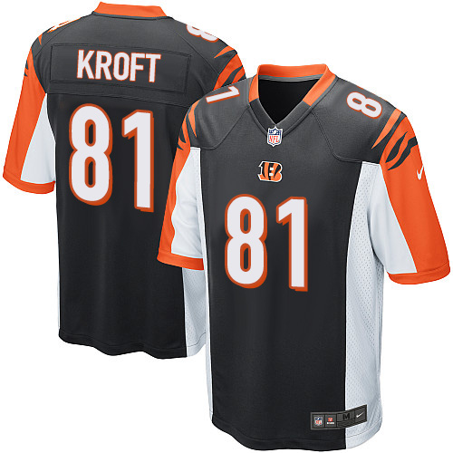 Men's Game Tyler Kroft Nike Jersey Black Home - #81 NFL Cincinnati Bengals